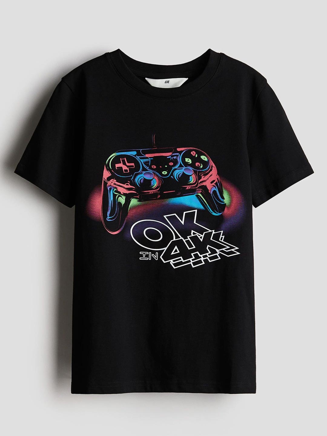 

H&M Printed T-shirt, Black
