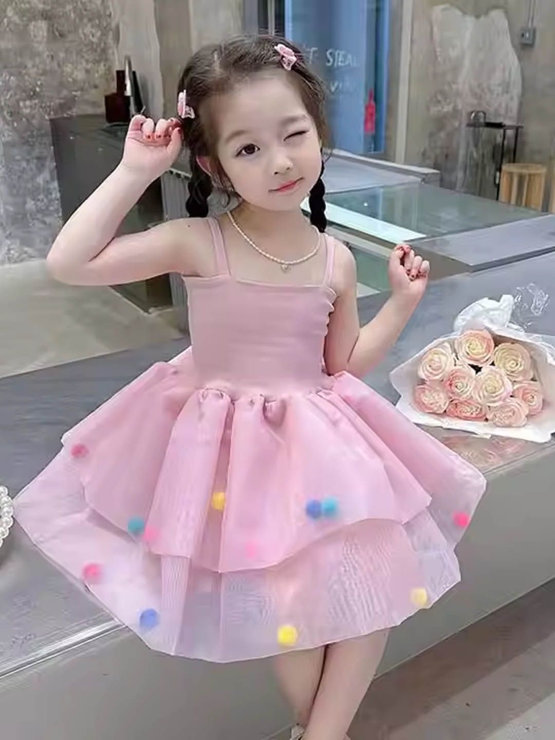 

Xsole Floral Fit & Flare Dress, Pink