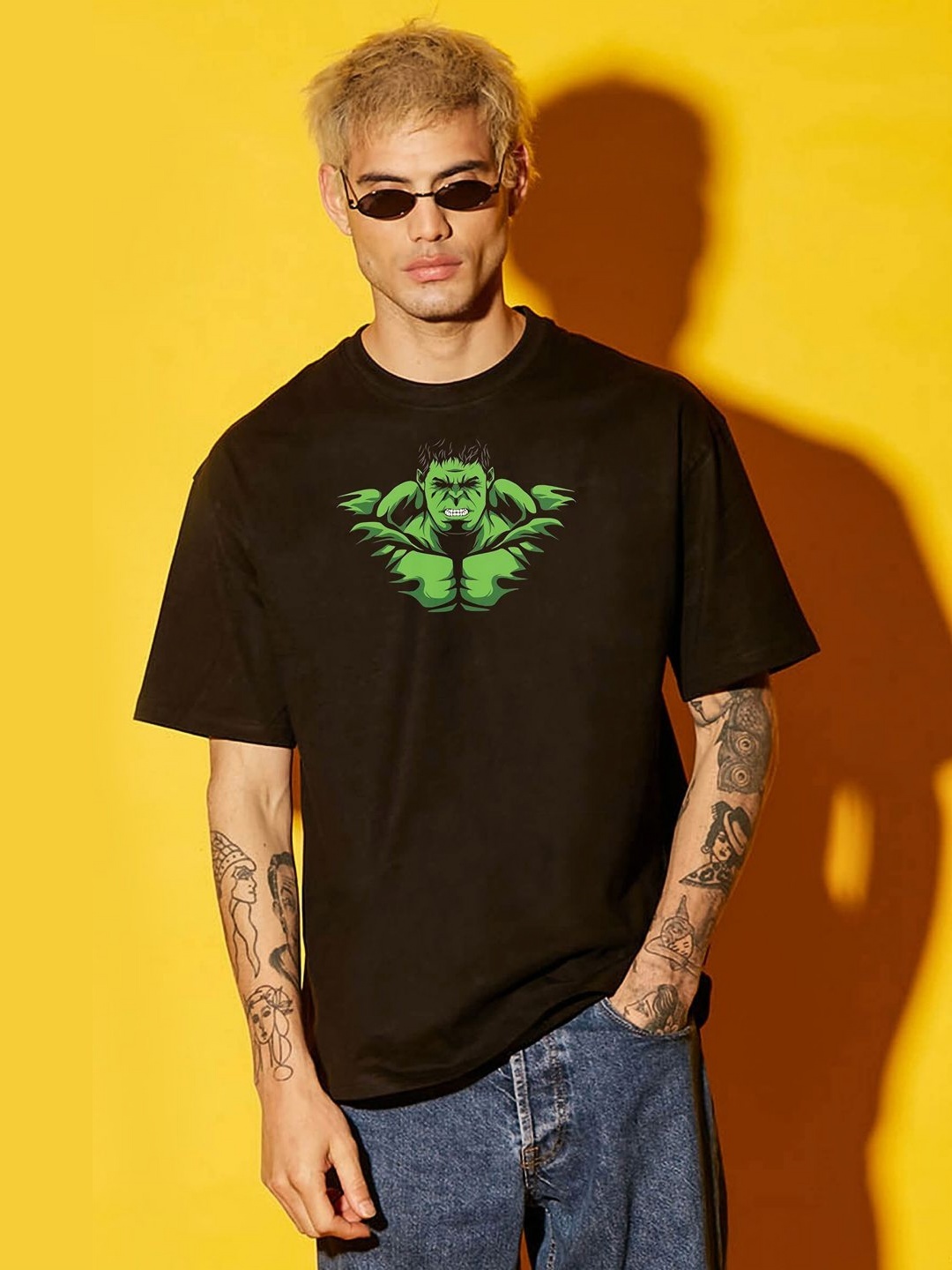 

BDSQUARE Men Applique T-shirt, Black