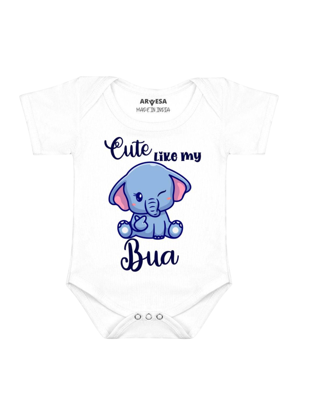 

Arvesa Kids Cute Like My Bua Printed Romper, White