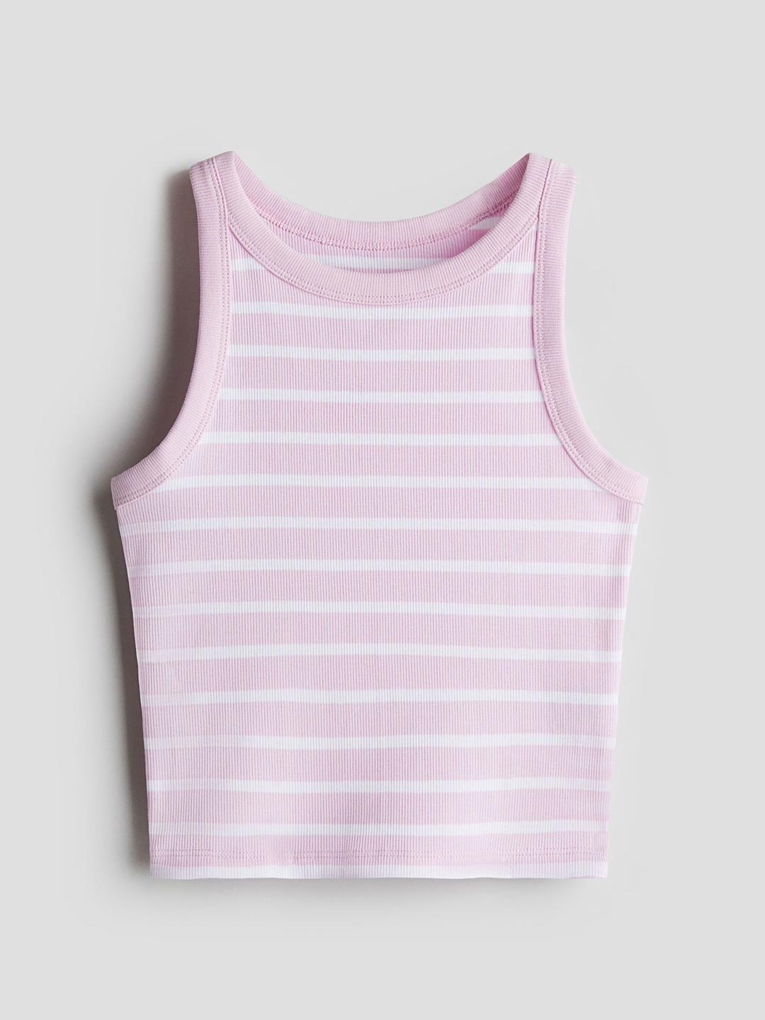 

H&M Ribbed Cotton Vest Top, Pink