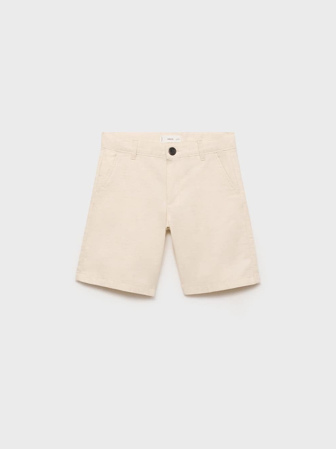 

Mango Kids Boys Cotton-Linen Chino Shorts, Beige