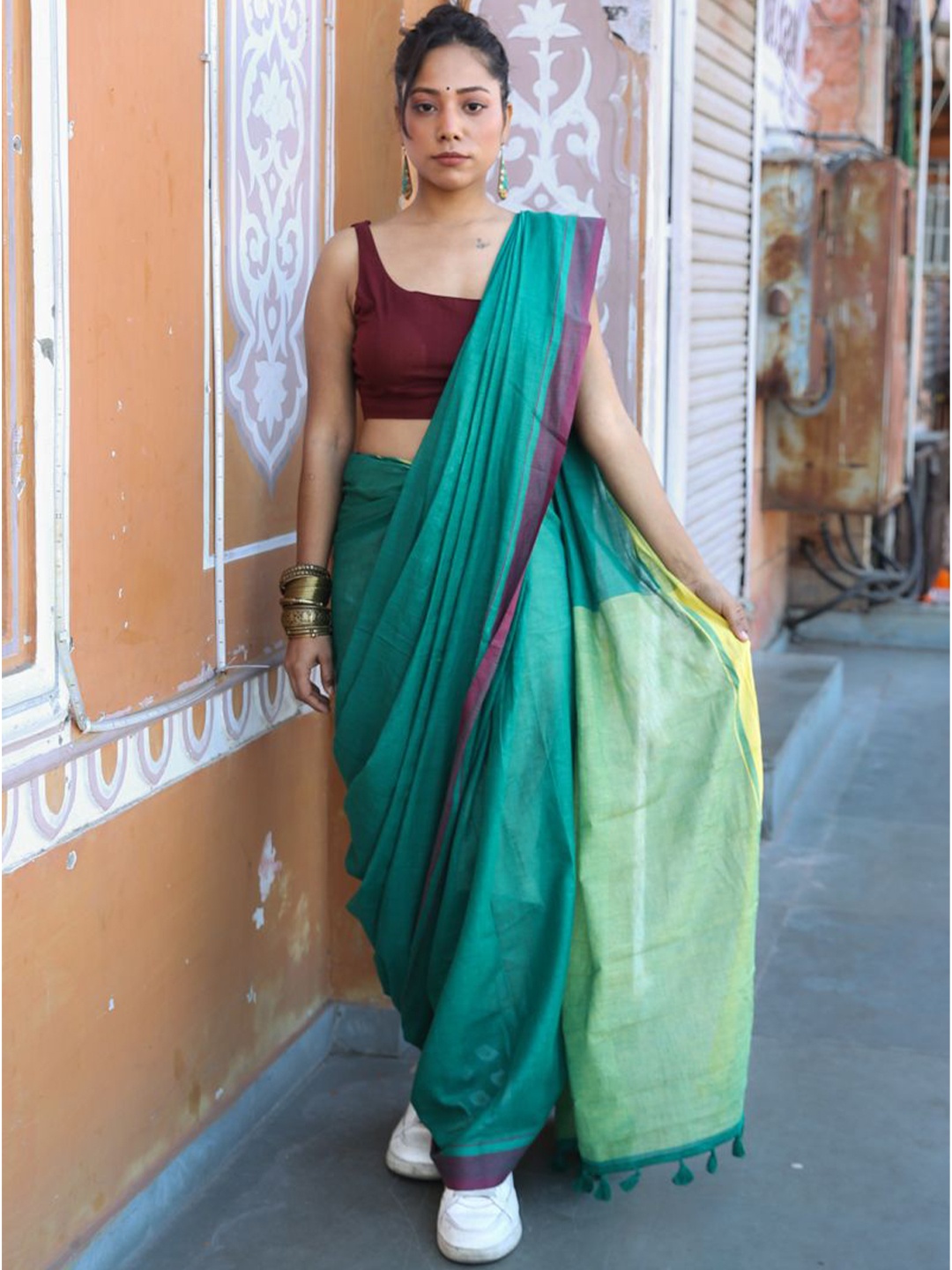 

Moora Pure Cotton Saree, Green