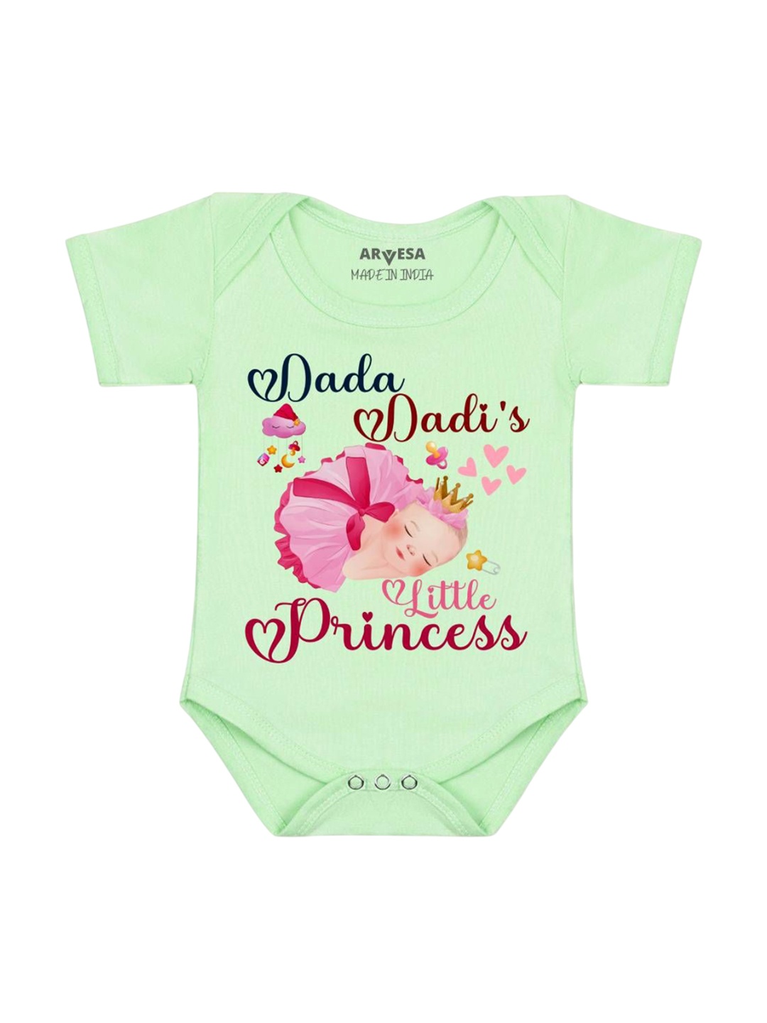 

Arvesa Kids Dada Dadi Little Princess Printed Romper, Green