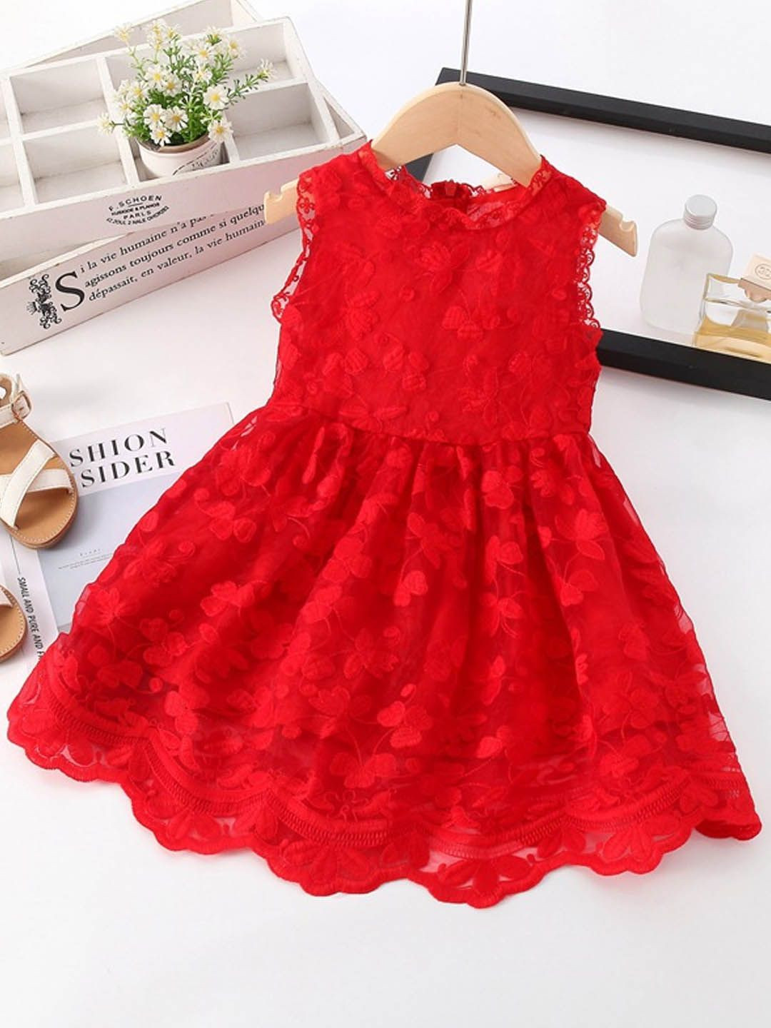 

Xsole Fit & Flare Dress, Red