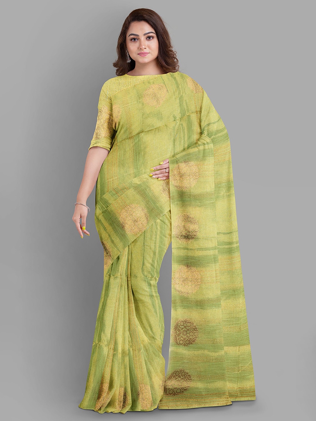 

The Chennai Silks Woven Design Zari Sambalpuri Saree, Green