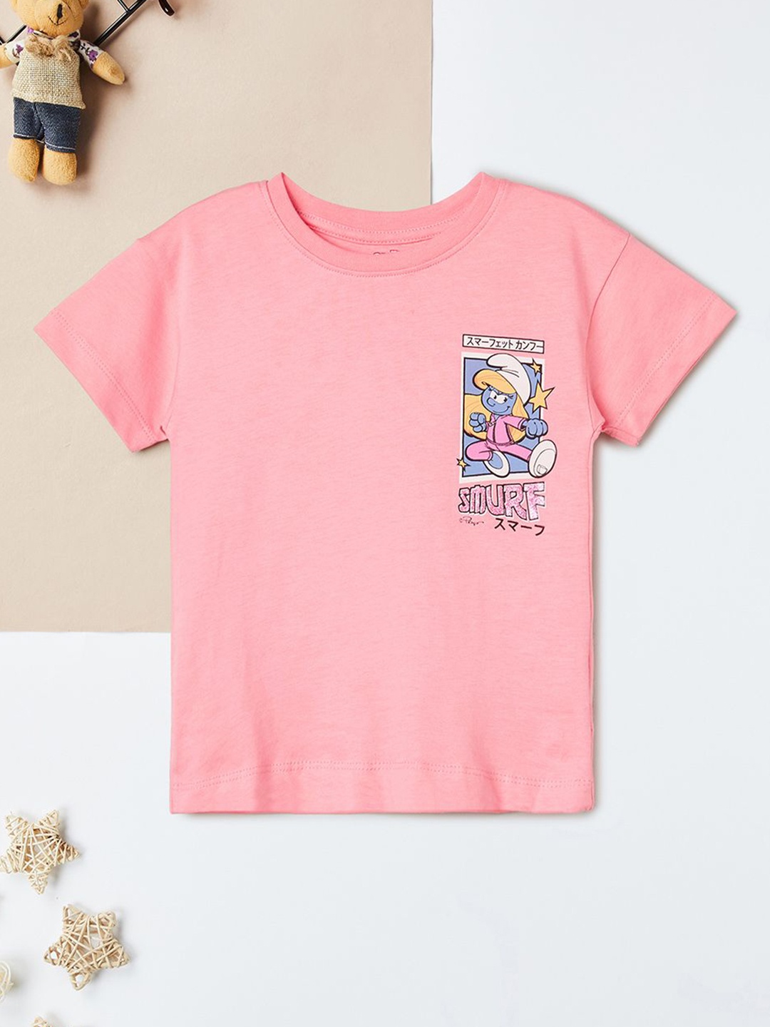 

max Girls Floral Pockets T-shirt, Pink