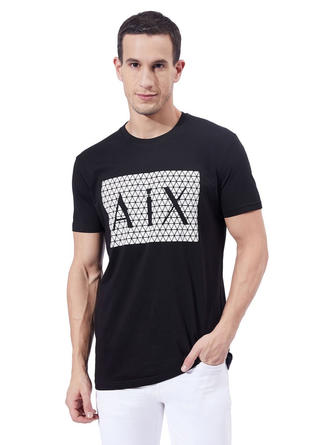 

Ben Martin Men Printed Applique Slim Fit T-shirt, Black