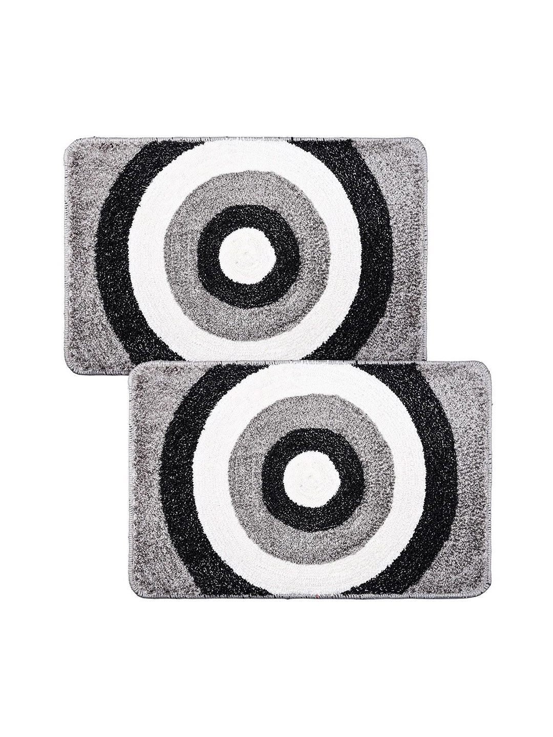 

Kuber Industries Black & White 2 Pieces Printed Velvet Door Mats