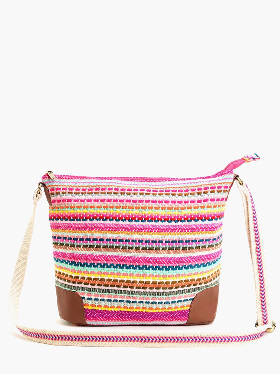 

Sangria Fiesta Stripe Crossbody, Pink