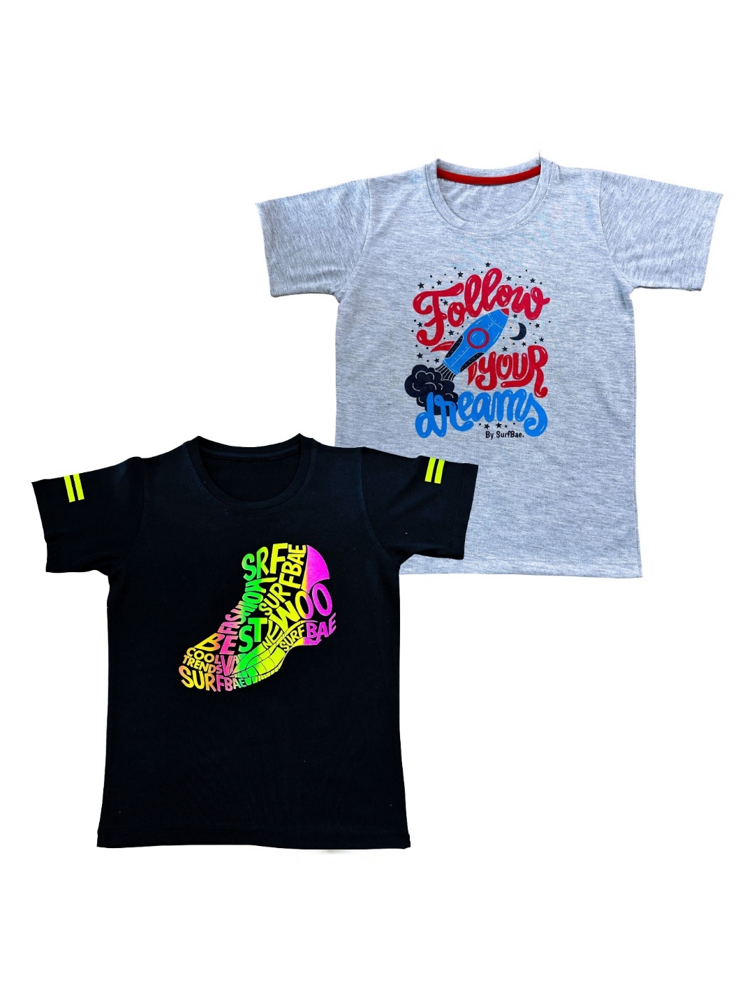 

Surfbae Boys Typography 2 Printed Applique T-shirt, Multi