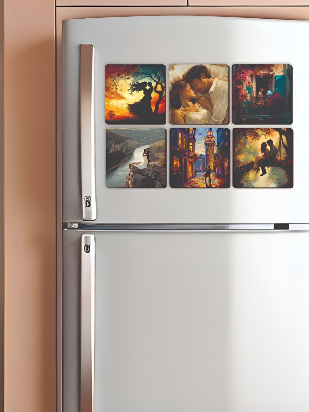 

CVANU Wooden Magnetic Cutout 6-Pcs Beige & Red Wooden Magnetic Cutout For Fridge