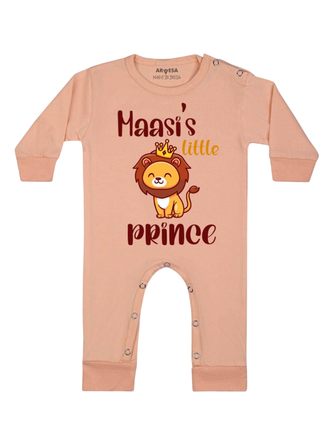 

Arvesa Kids Printed Baby Romper, Peach