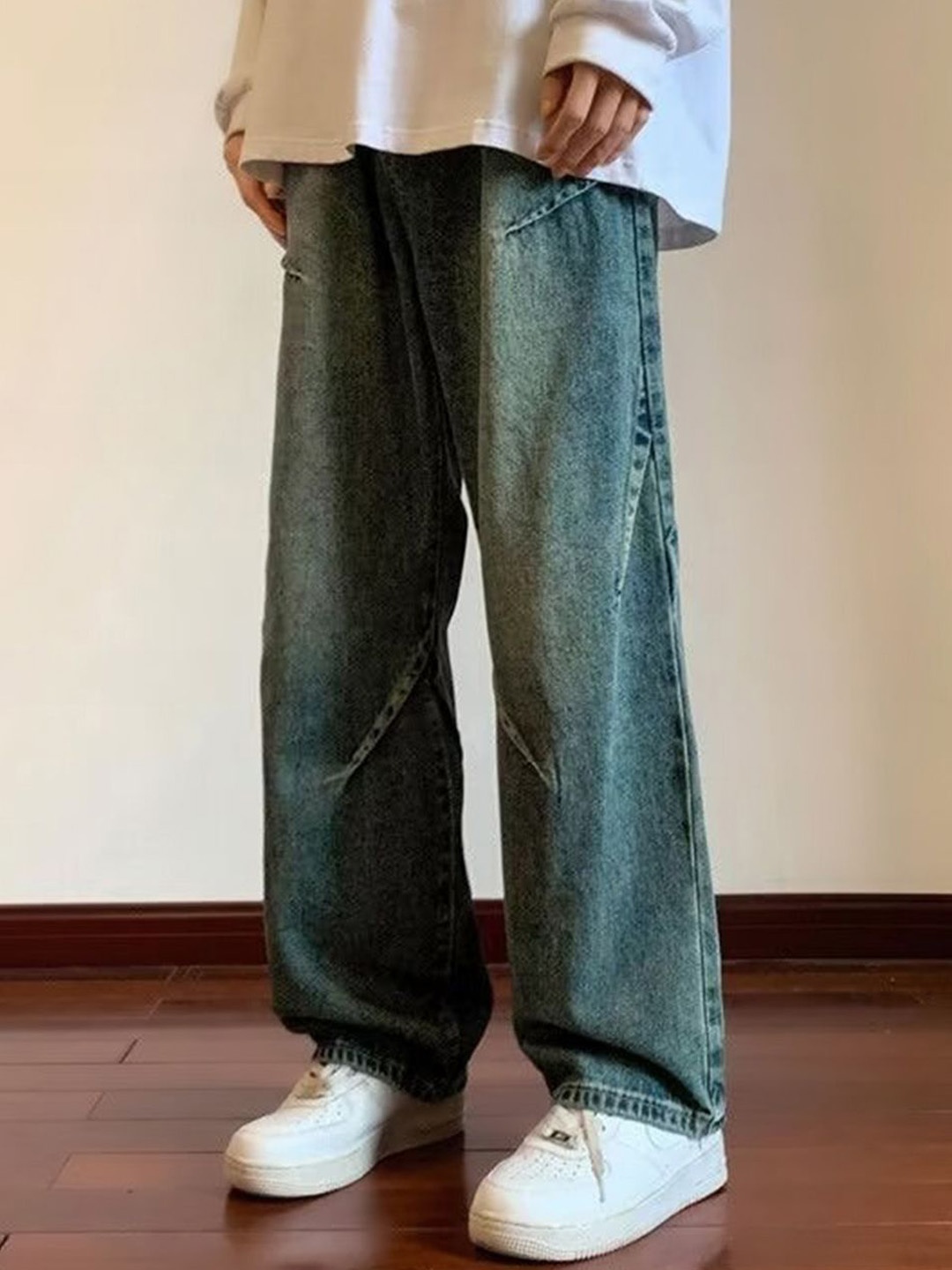 

HERE&NOW Men Relaxed Fit Light Fade Jeans, Teal