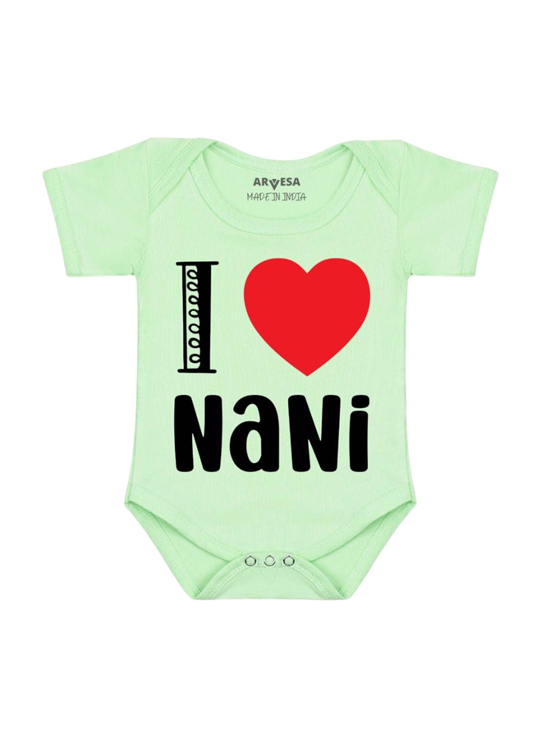 

Arvesa Kids I Love Nani Printed Cotton Romper, Green