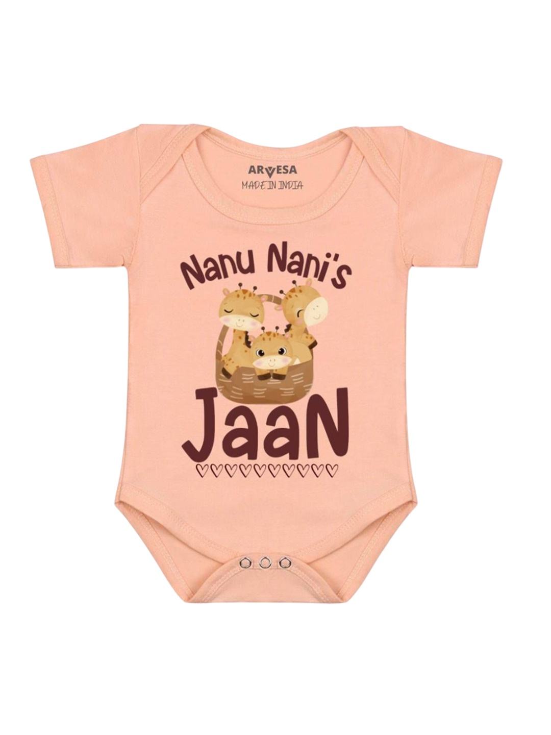 

Arvesa Nanu Nani'S Jaan Printed Romper, Peach