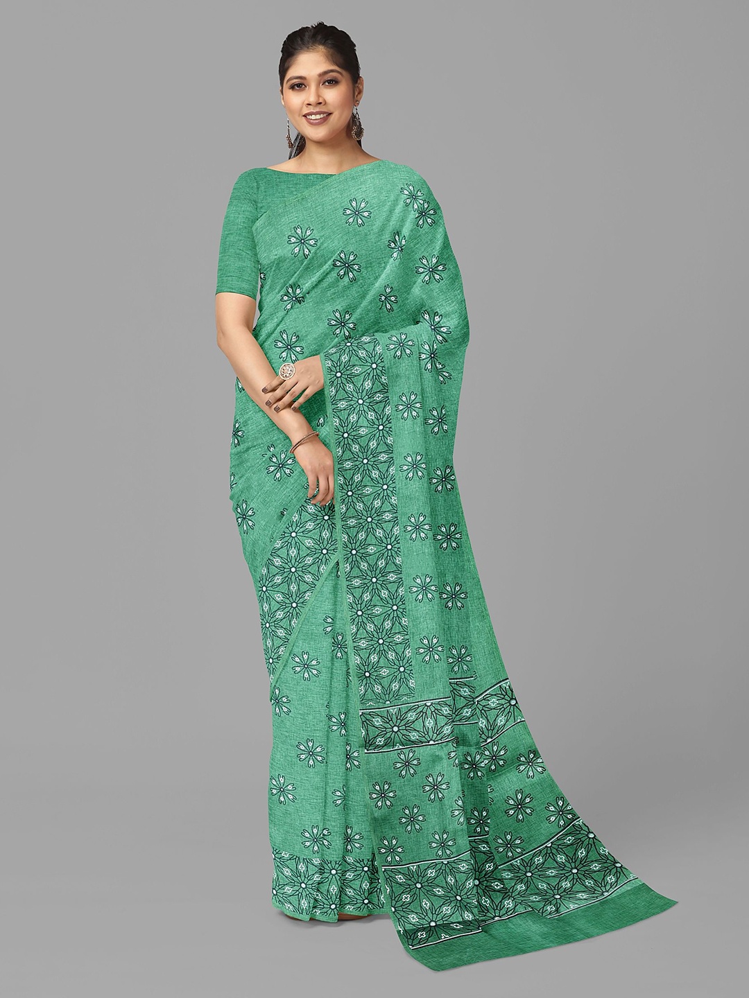 

The Chennai Silks Floral Sambalpuri Saree, Green