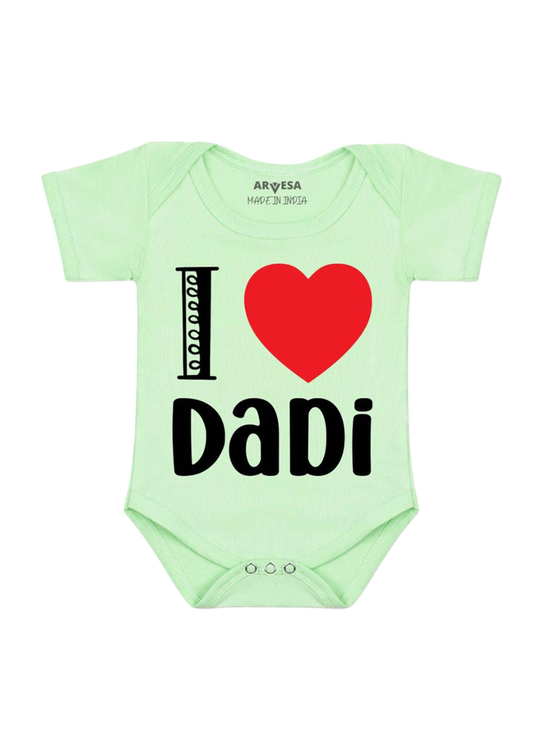 

Arvesa I Love Dadi Printed Romper, Green