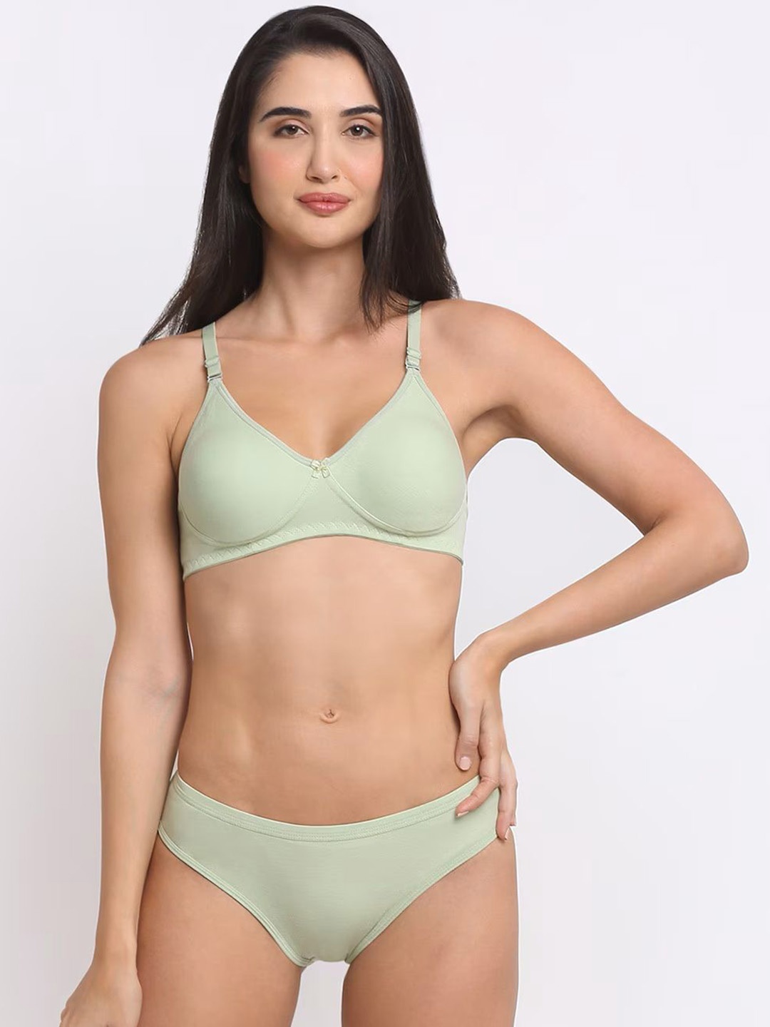 

Designer Bugs Cotton Non Padded Non Wired Lingerie Set NPLS-LG-30B, Sea green
