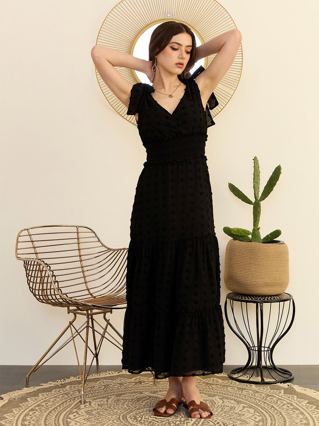 

Berrylush Jacquard Maxi Dress, Black