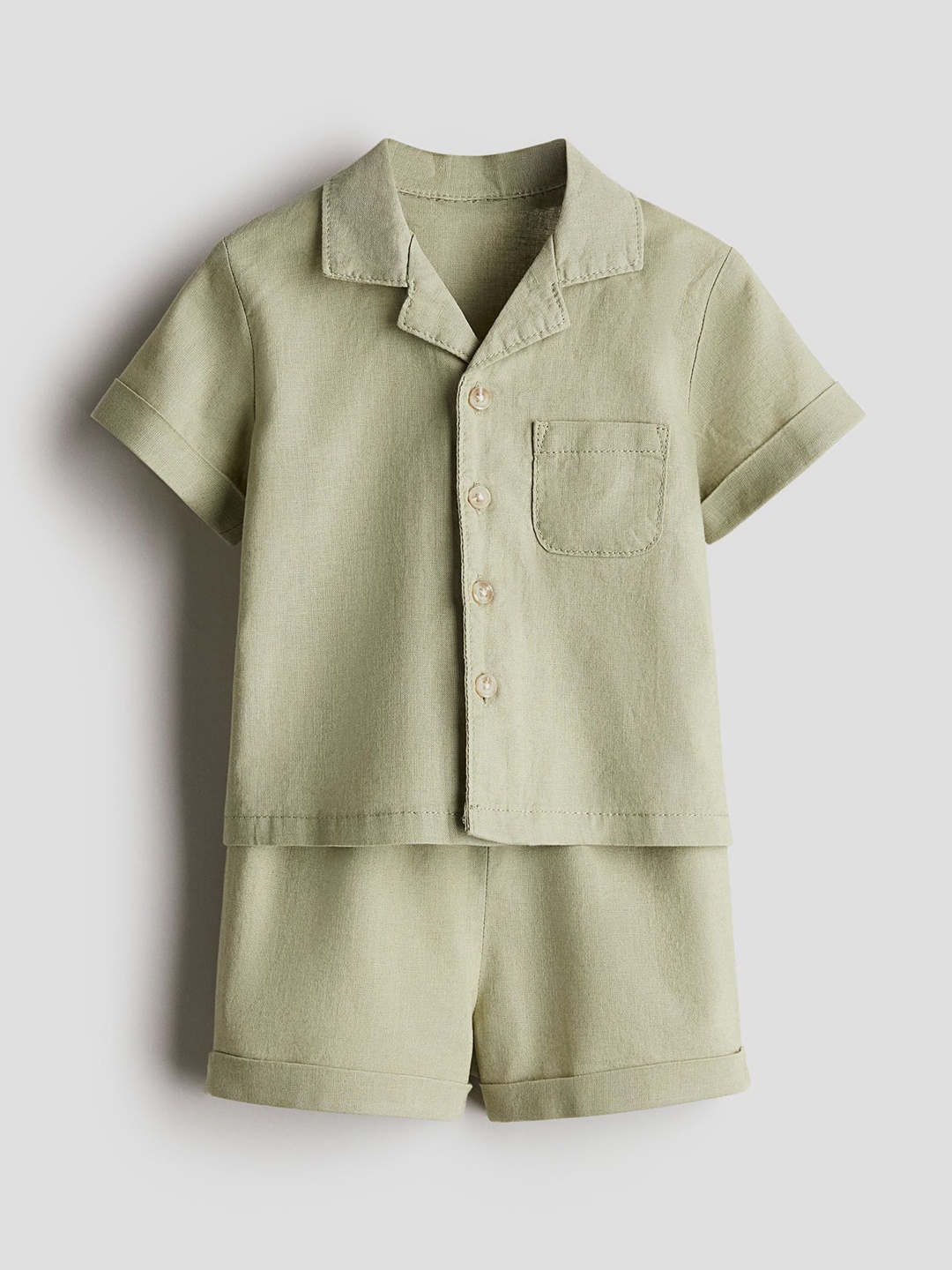 

H&M 2-Piece Linen Blend Set, Green