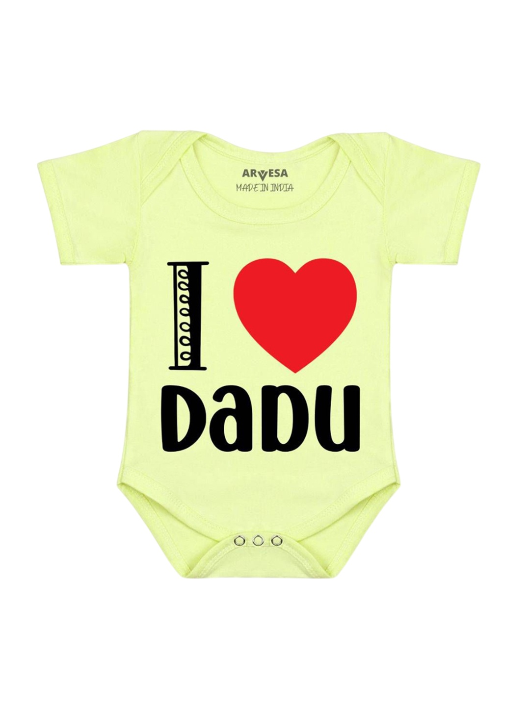 

Arvesa I Love Dadu Printed Romper, Yellow