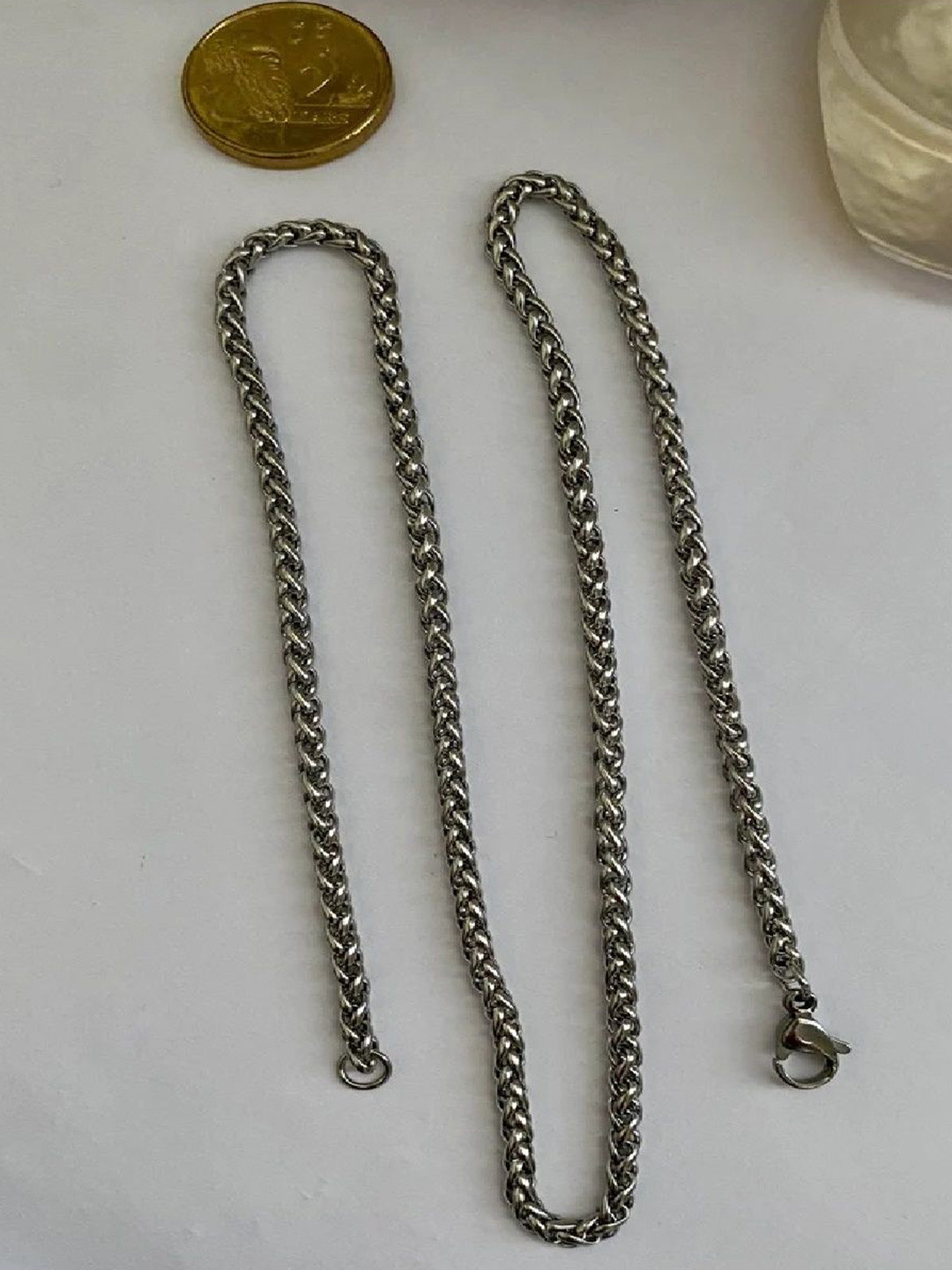 

Crazy Fashion Unisex Stainless Steel Silver-Plated Minimal Chain