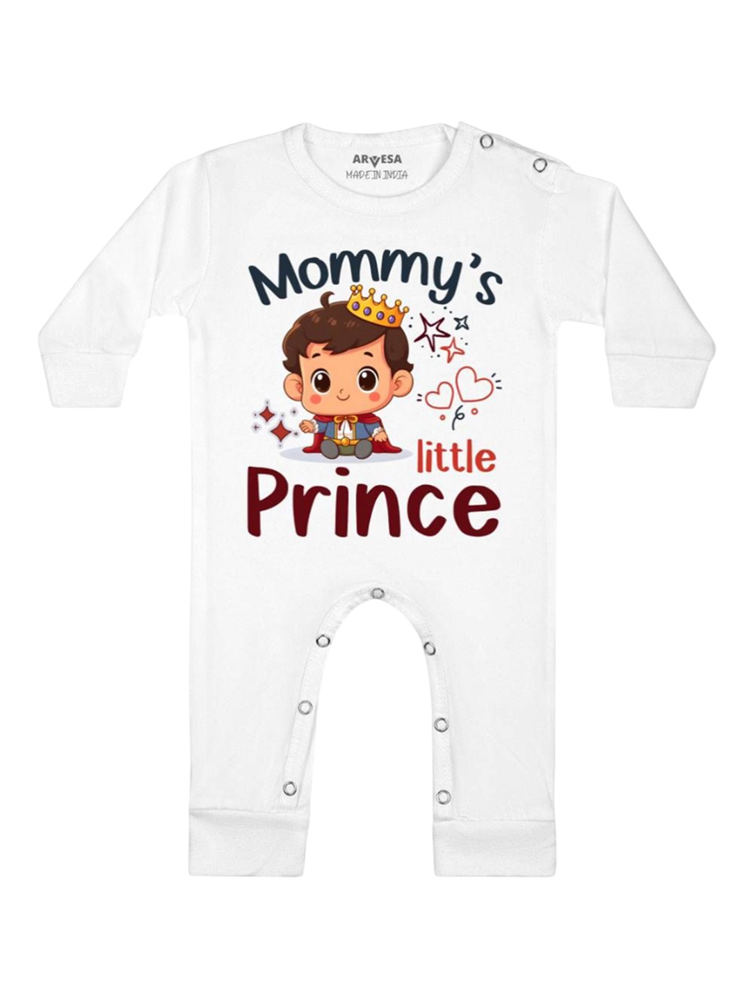 

Arvesa Kids Mommy Little Prince Printed Baby Romper, White