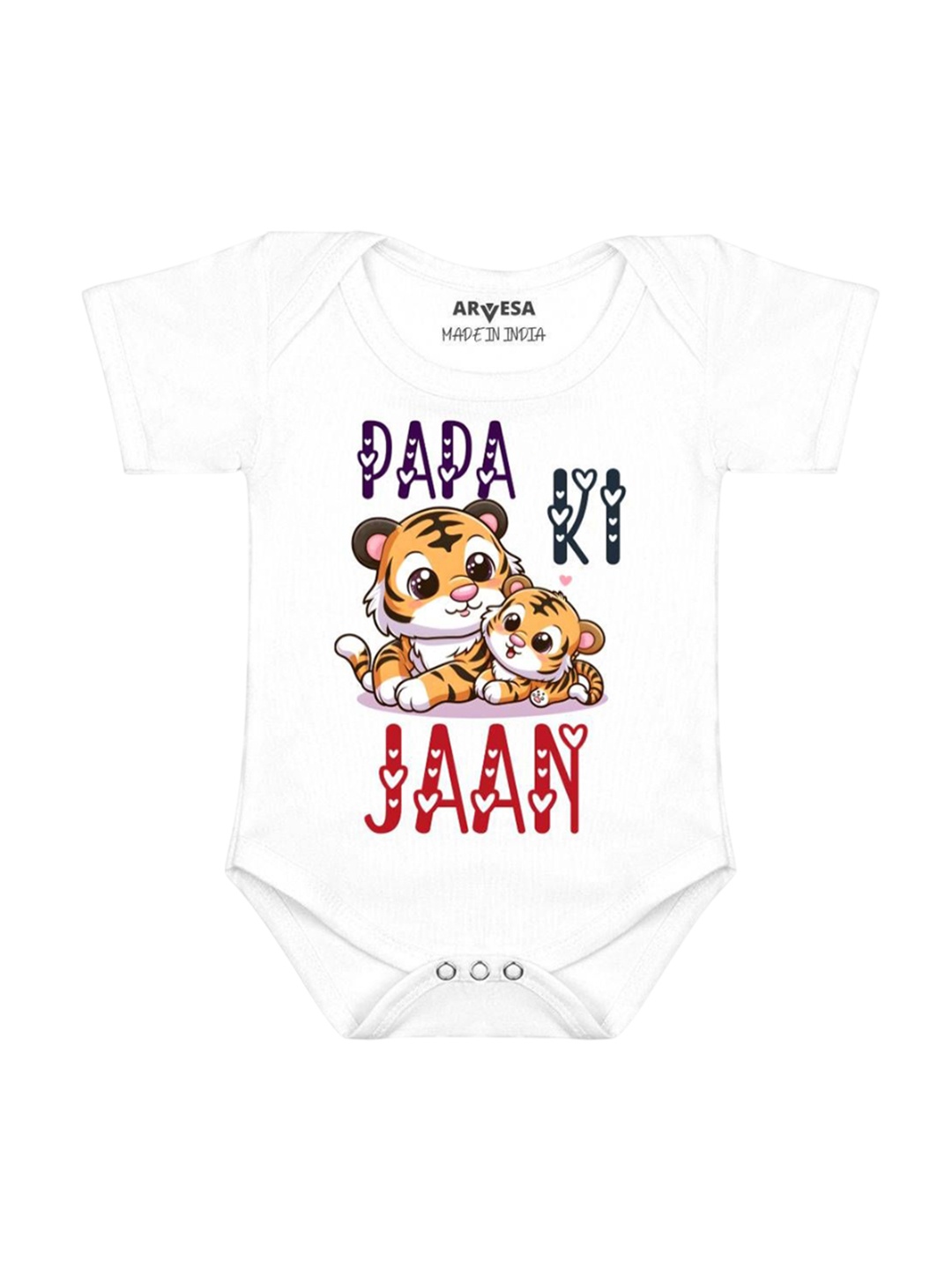 

Arvesa Kids Papa Ki Jaan Printed Romper, White
