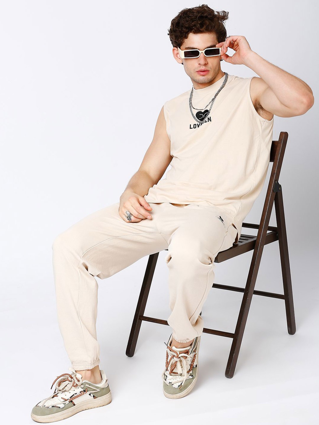 

Darshan Raval x LoveGen Sleeveless T-Shirt, Beige
