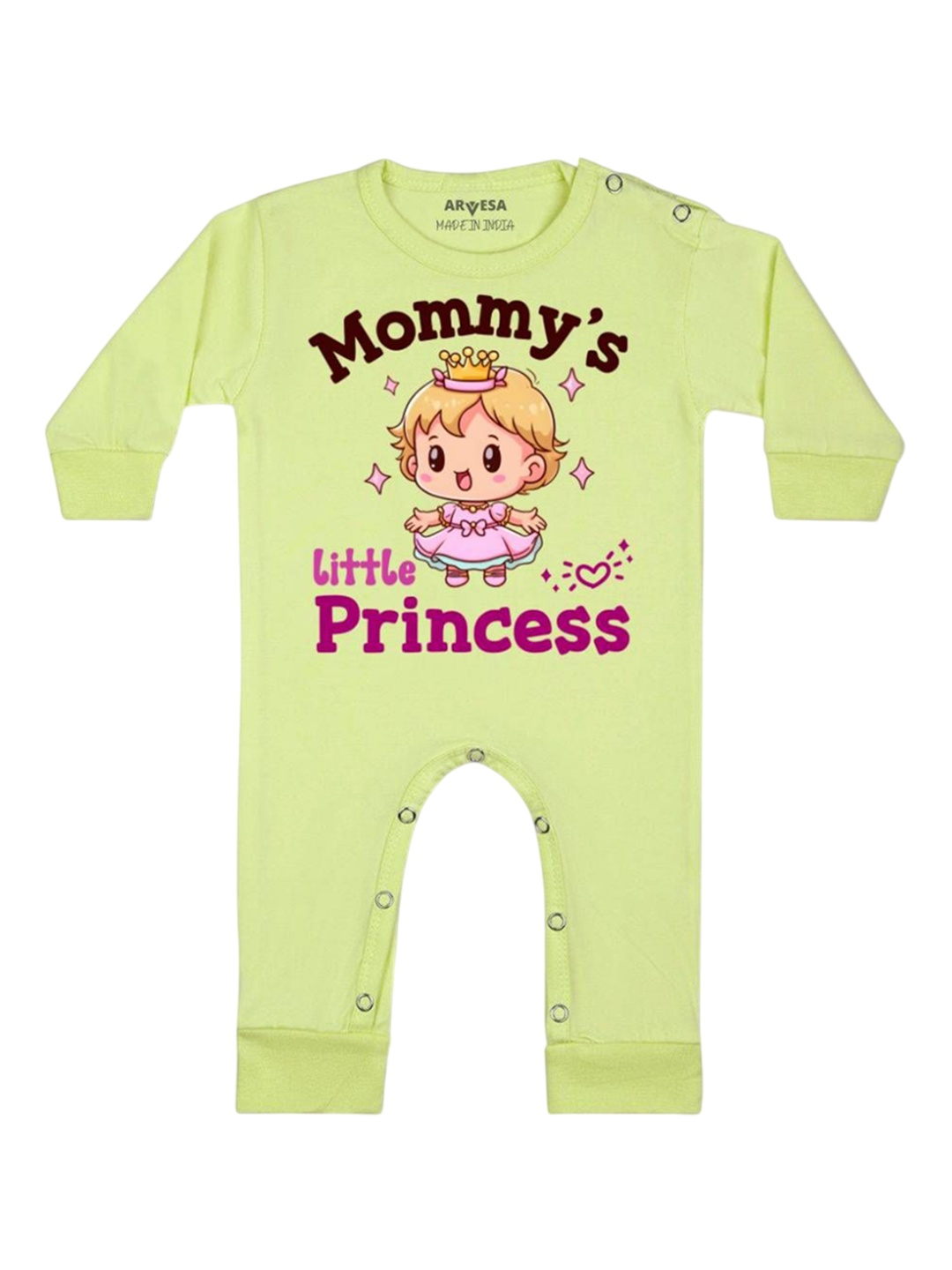 

Arvesa Kids Mommy Little Prince Printed Baby Romper, Yellow