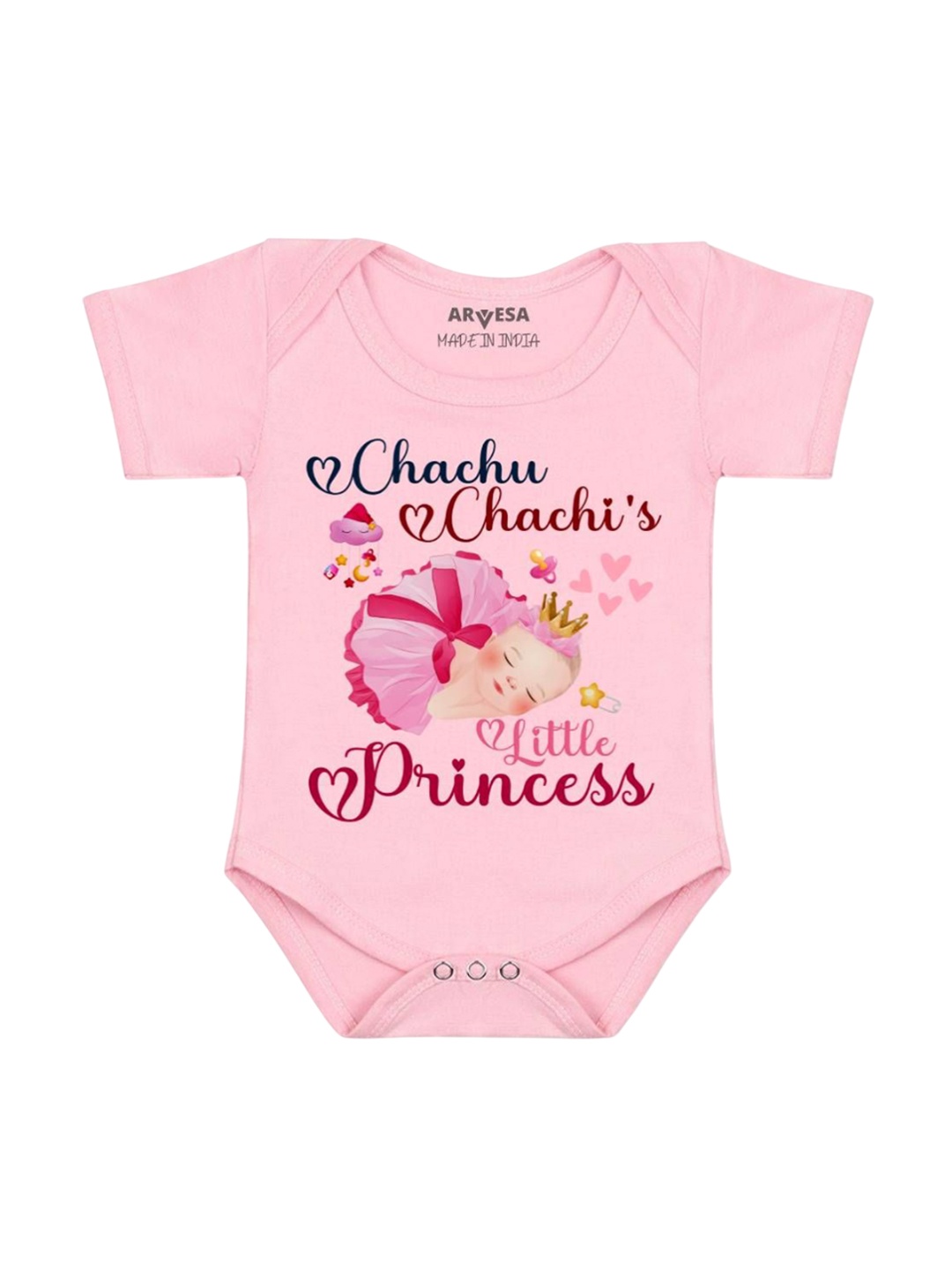 

Arvesa Chachu Chachi'S Little Princess Printed Romper, Pink