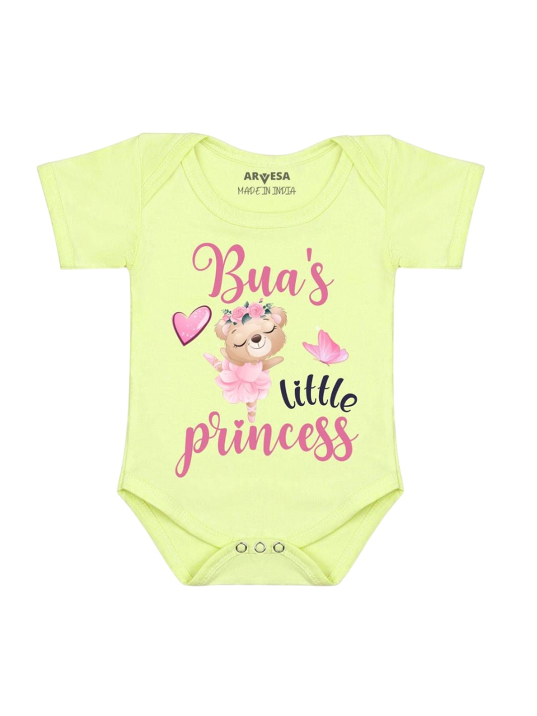 

Arvesa Bua Little Princess Printed Romper, Yellow