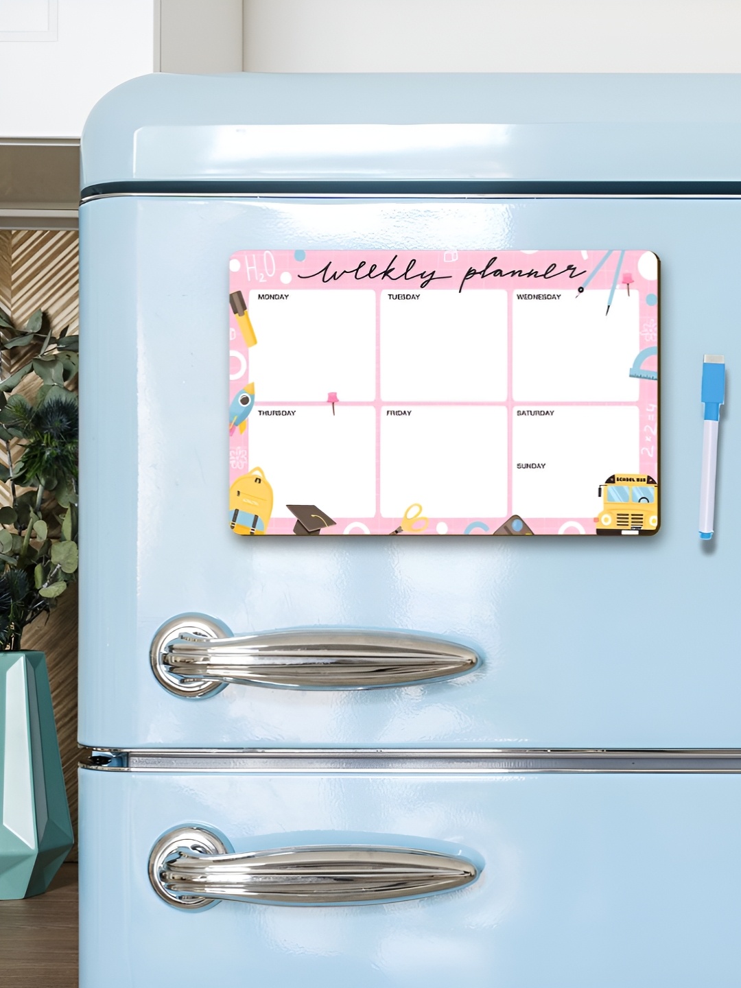

CVANU Magnetic Planner Sheet White & Pink Printed