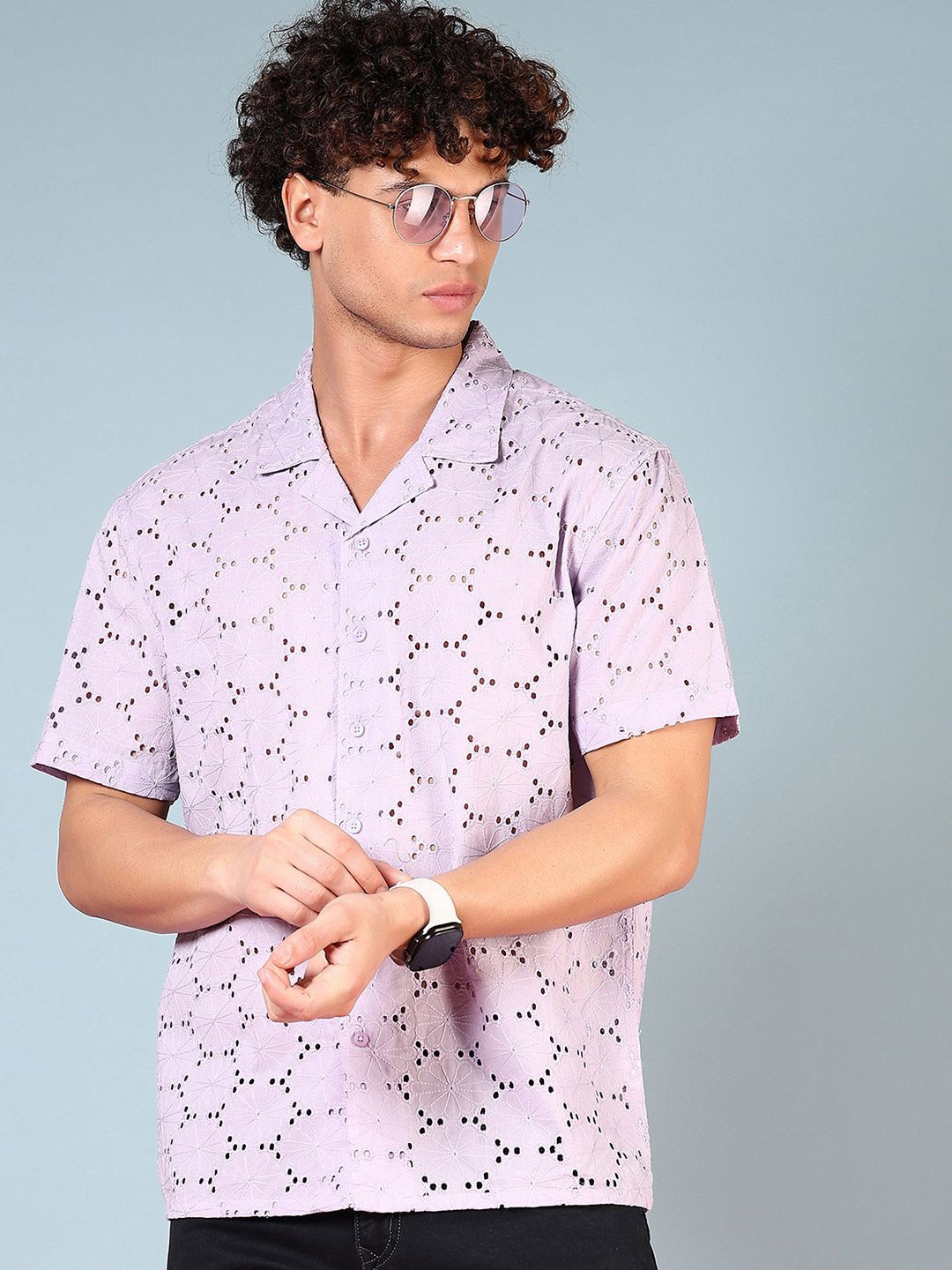 

V-Mart Men Opaque Casual Shirt, Purple