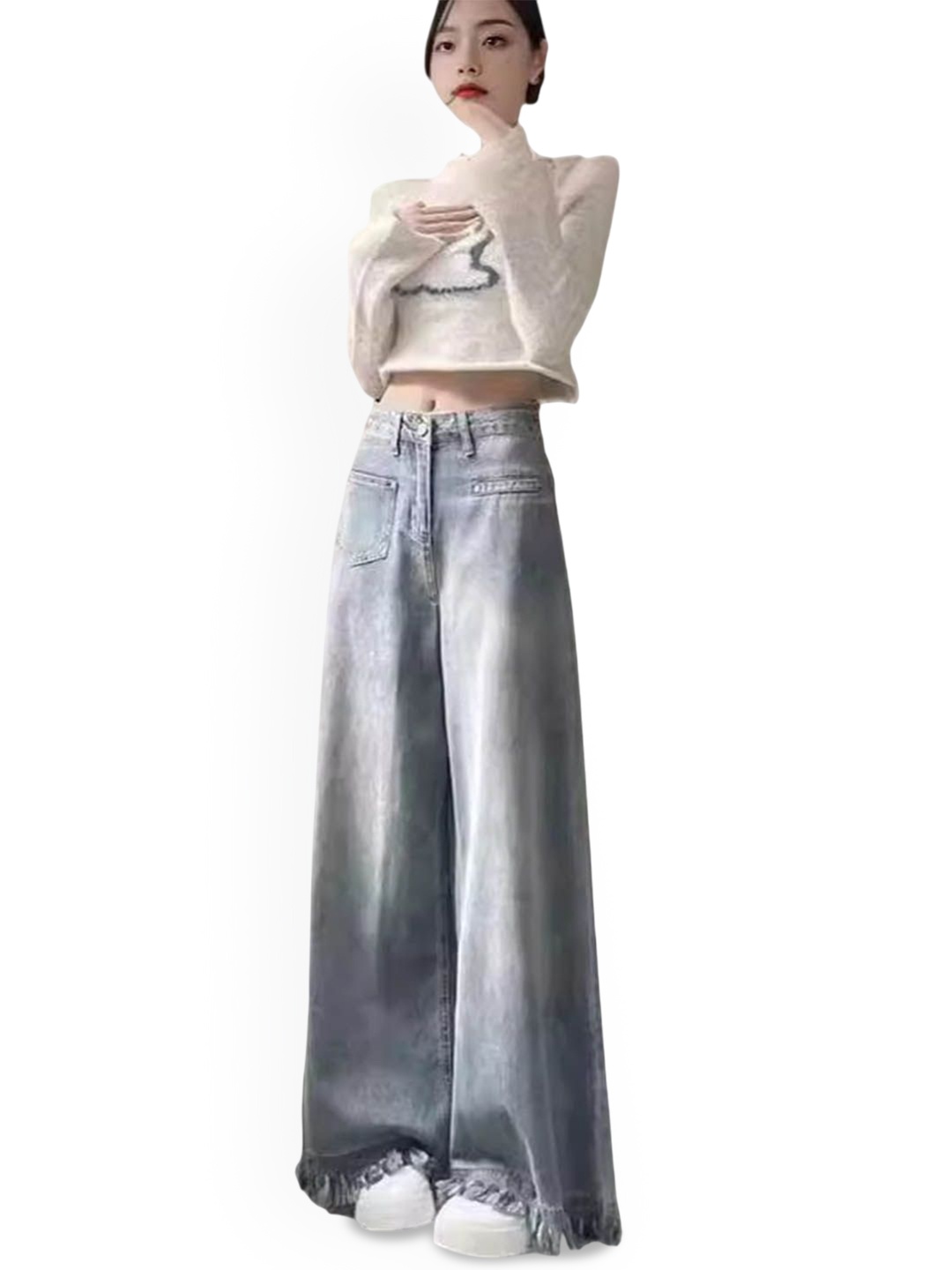 

StyleCast Women Low Distress Heavy Fade Jeans, Grey