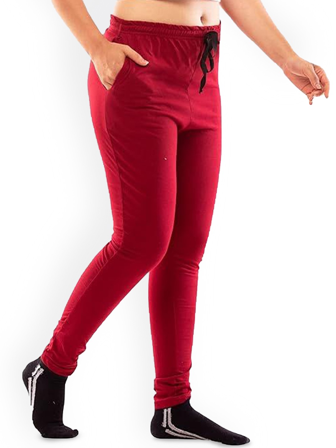 

LAPPEN FASHION Women Mid-Rise Cotton Track Pants, Maroon