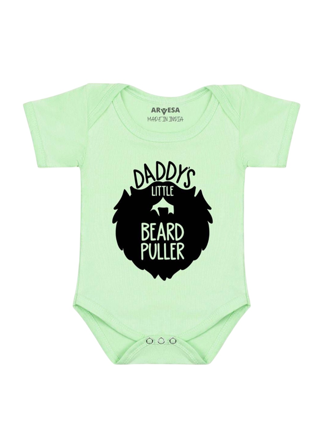 

Arvesa Kids Daddy Little Beard Puller Printed Romper, Green