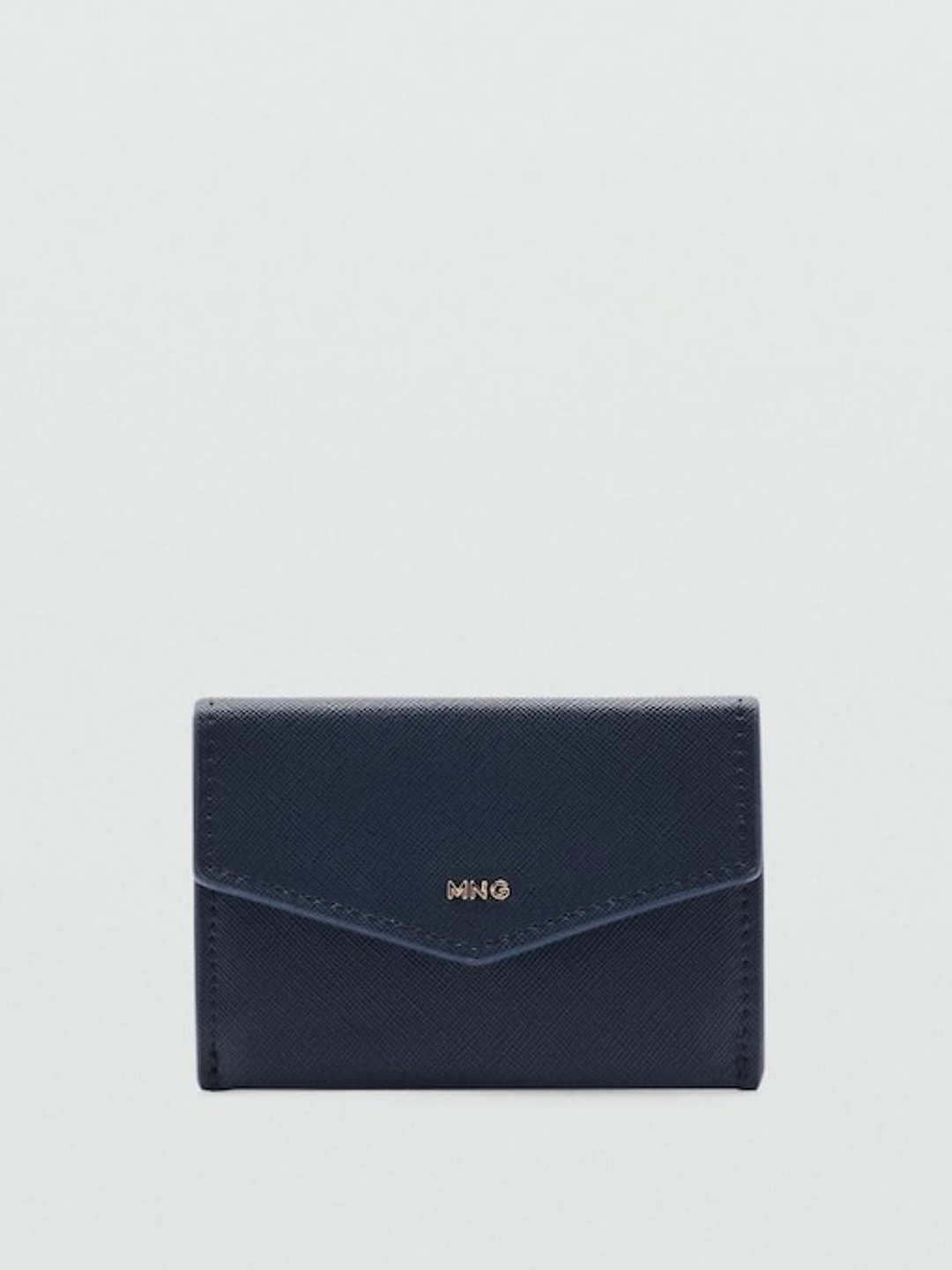 

MANGO Women Textured Card Holder, Navy blue