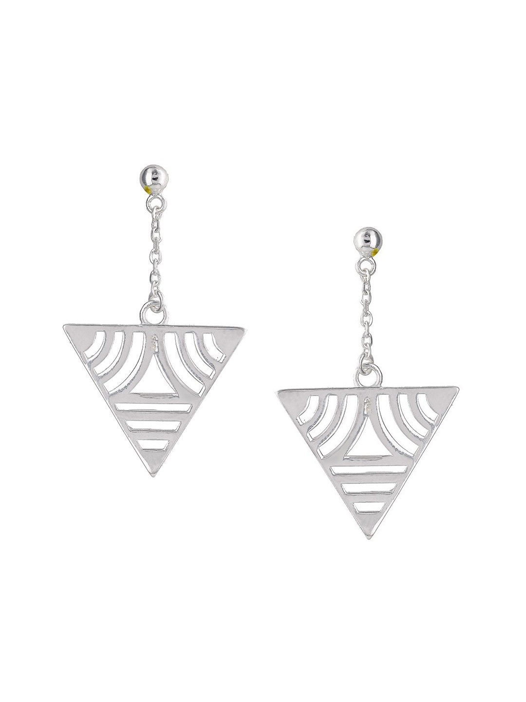 

MAIRA 925 Sterling Silver Rhodium-Plated Triangular Shaped Drop Earrings
