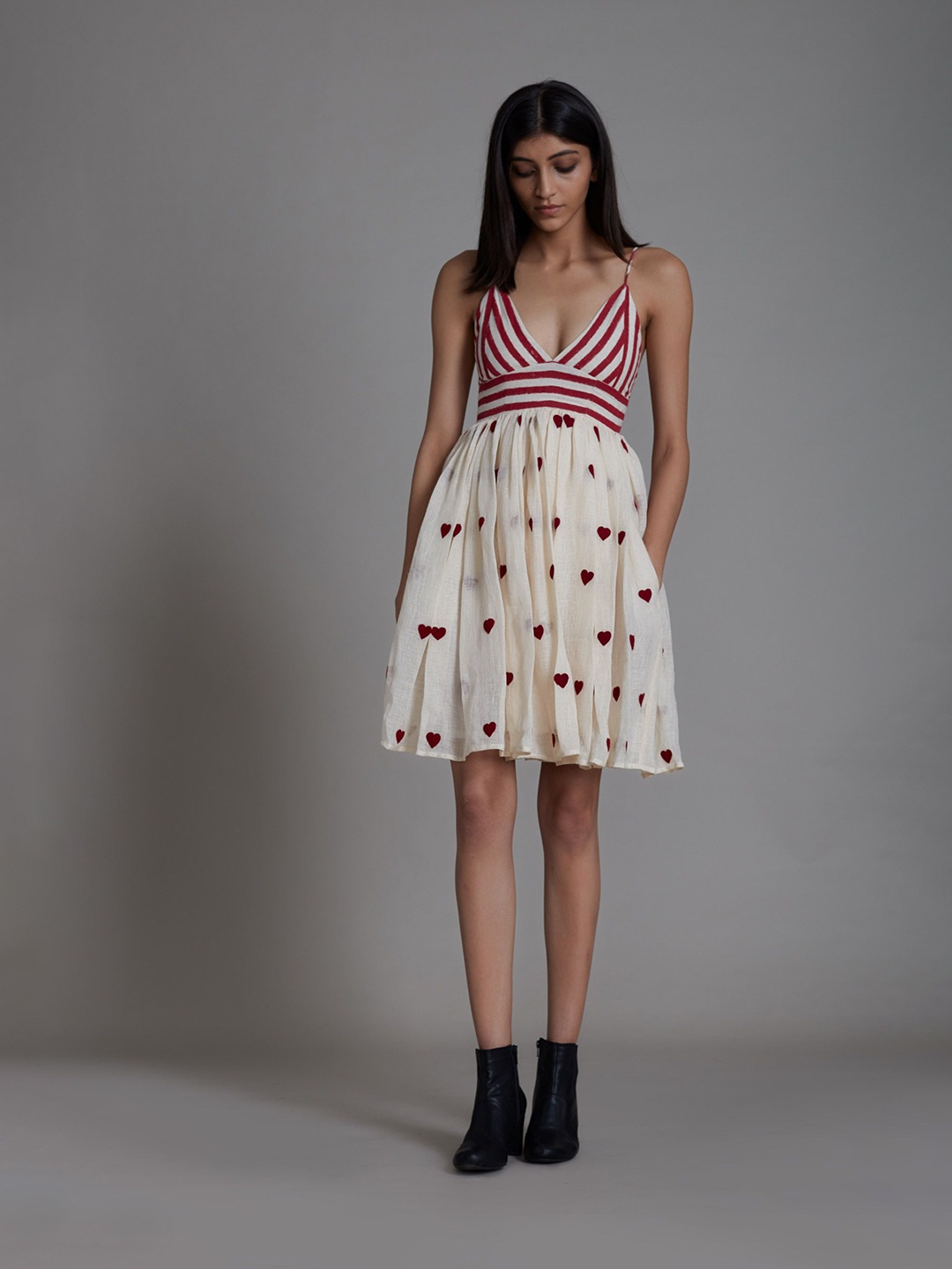 

MATI Print Linen Fit & Flare Dress, Multi