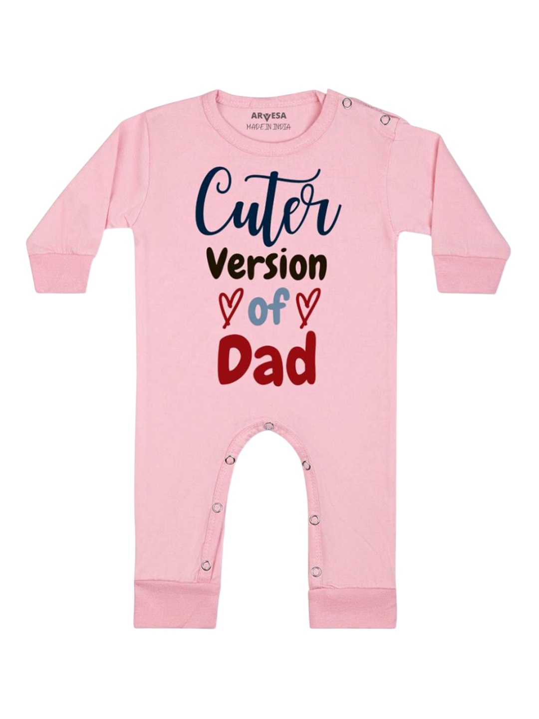 

Arvesa Kids Cuter Version Of Dad Printed Baby Romper, Pink