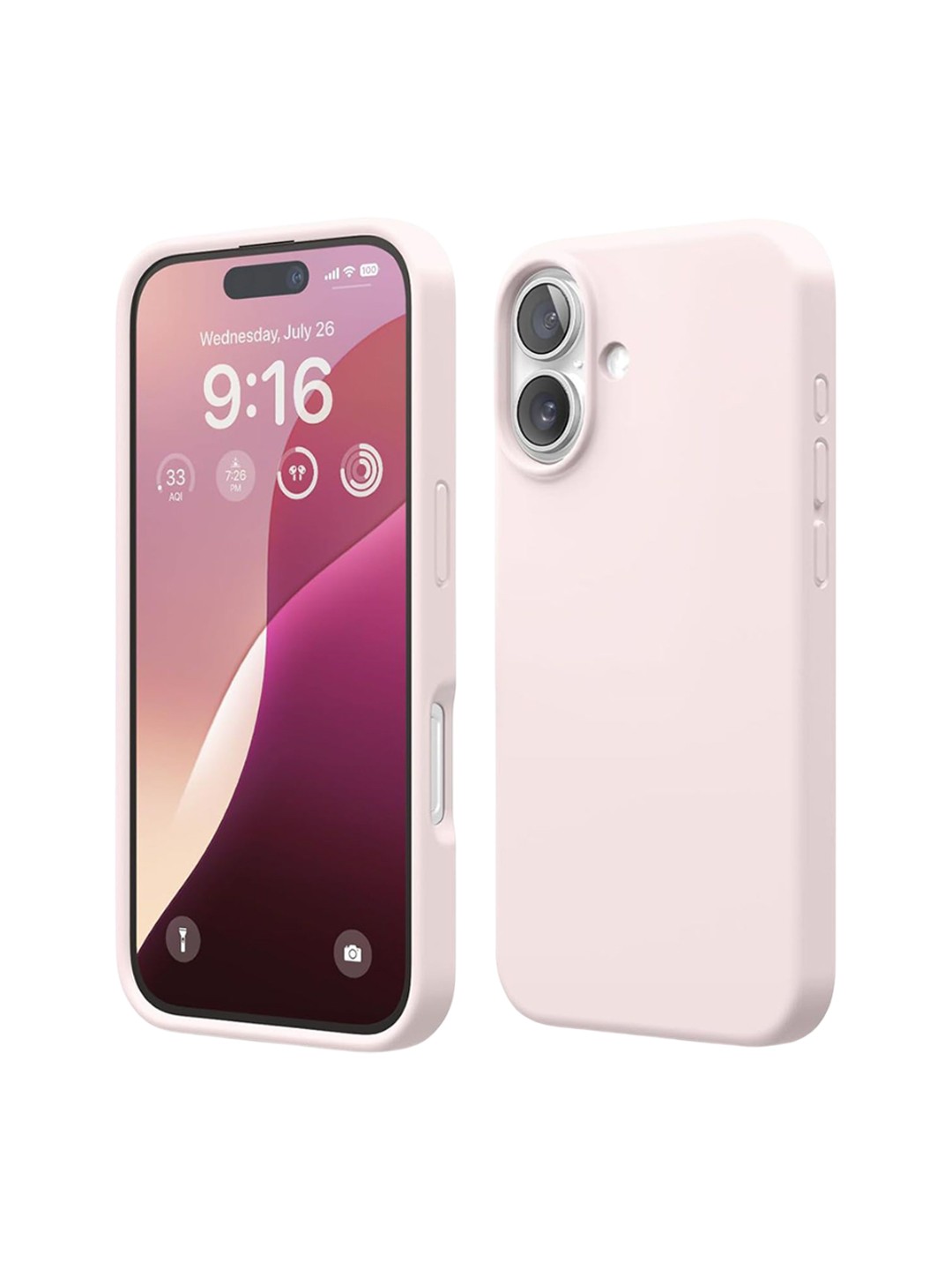 

LIRAMARK Solid iPhone 16 Back Case, Pink