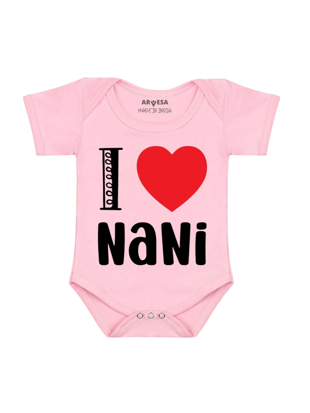 

Arvesa Infants Kids I Love Nani Printed Cotton Romper, Pink