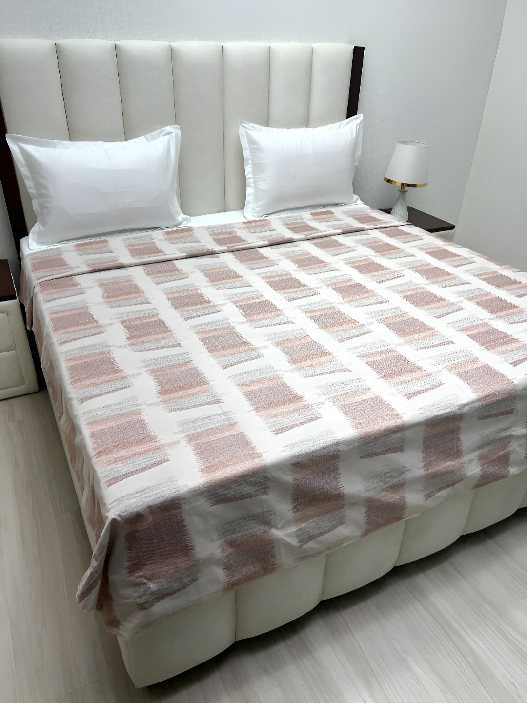 

Pure Decor Brown & Off White Printed Pure Cotton King Size Duvet Cover