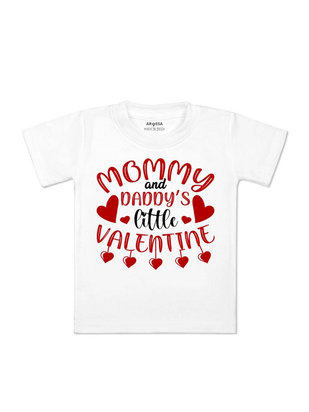 

Arvesa Me And Daddy'S Little Valentine Printed Kids Unisex T-shirt, White