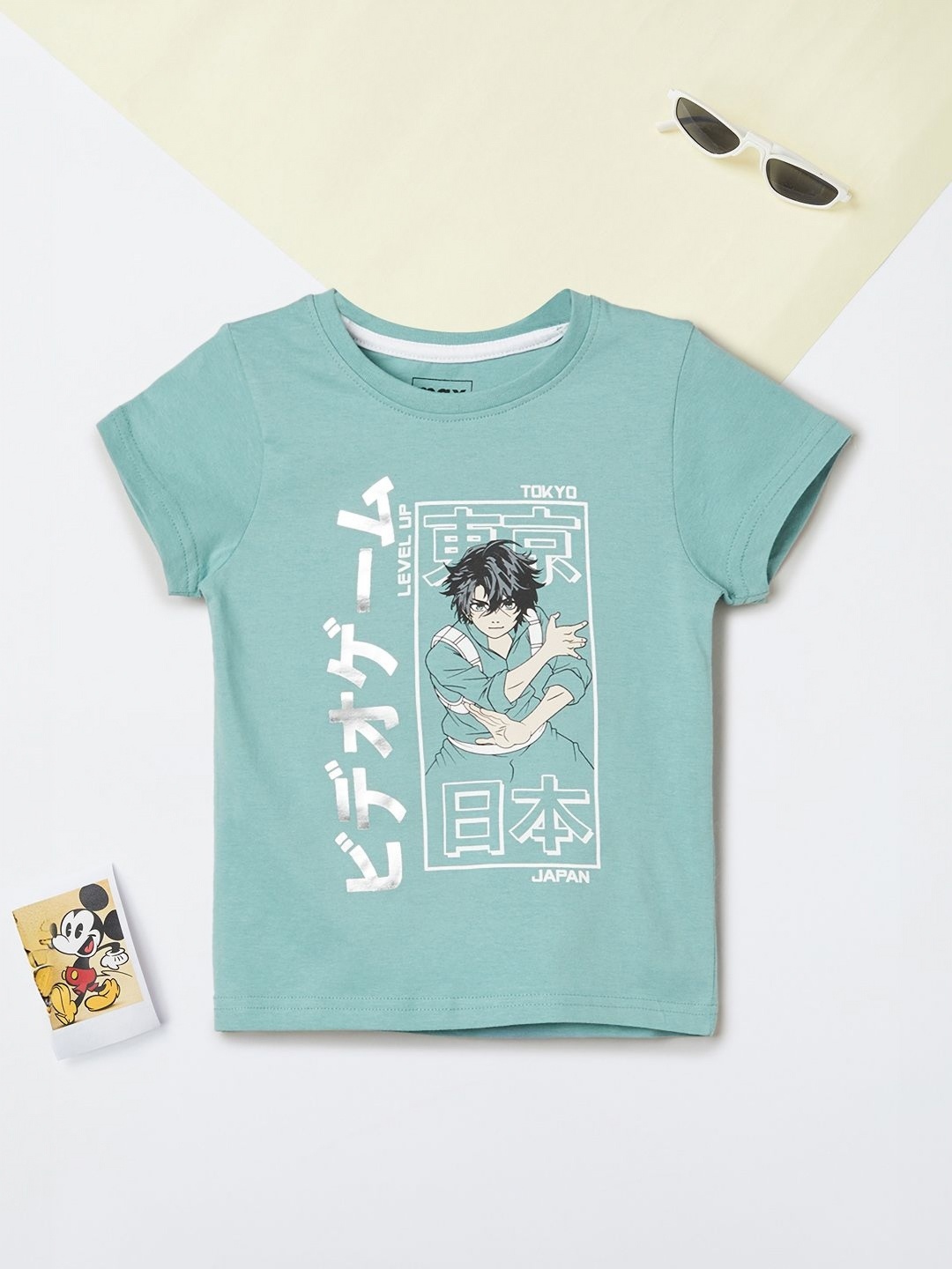 

max Boys Printed Applique T-shirt, Blue