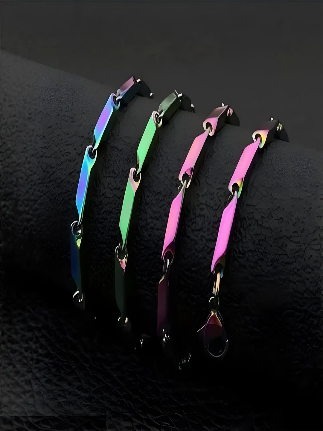 

Crazy Fashion Unisex Rhodium-Plated Stainless Steel Rice Chain, Silver
