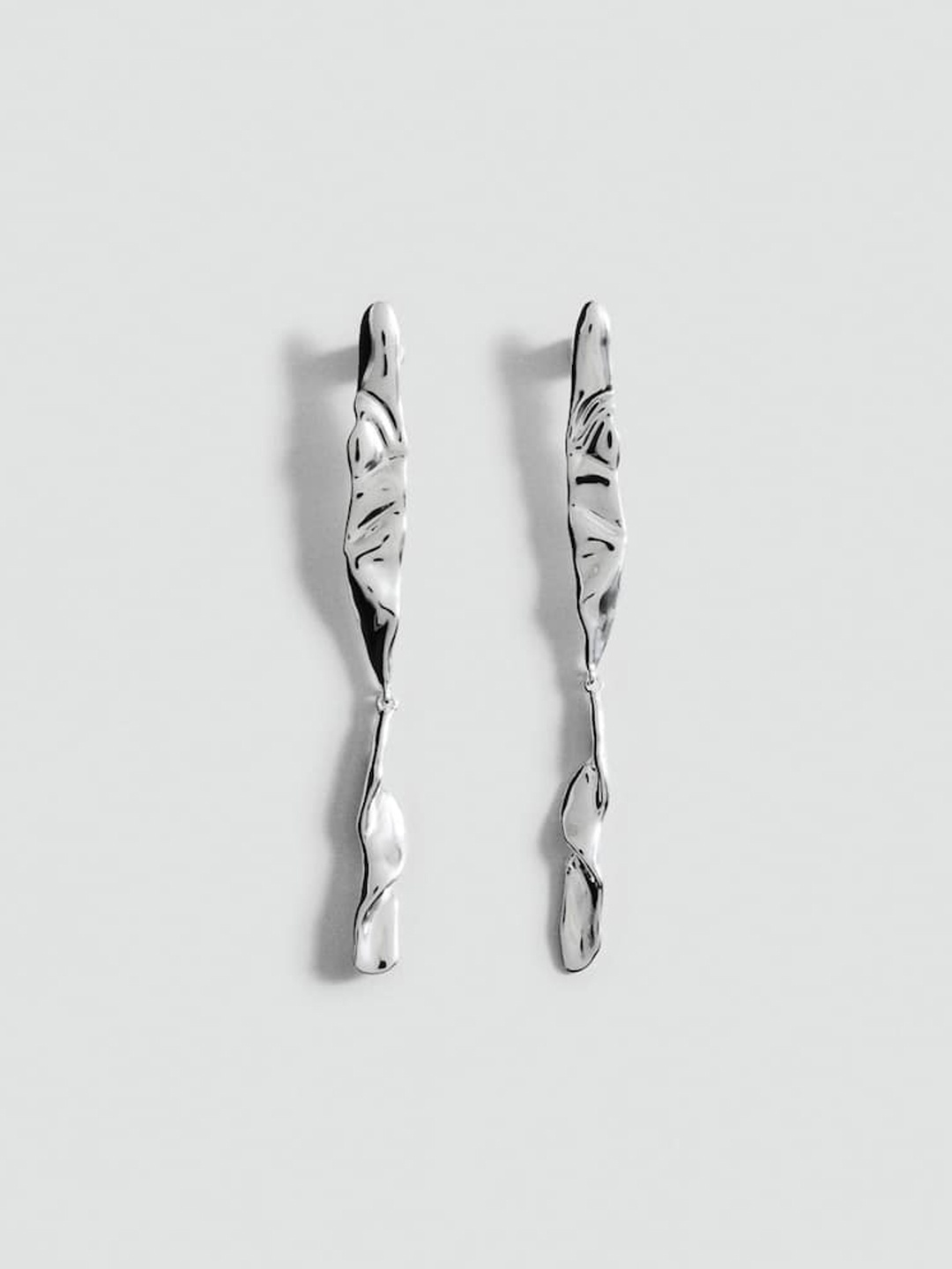 

MANGO Contemporary Drop Earrings, Silver