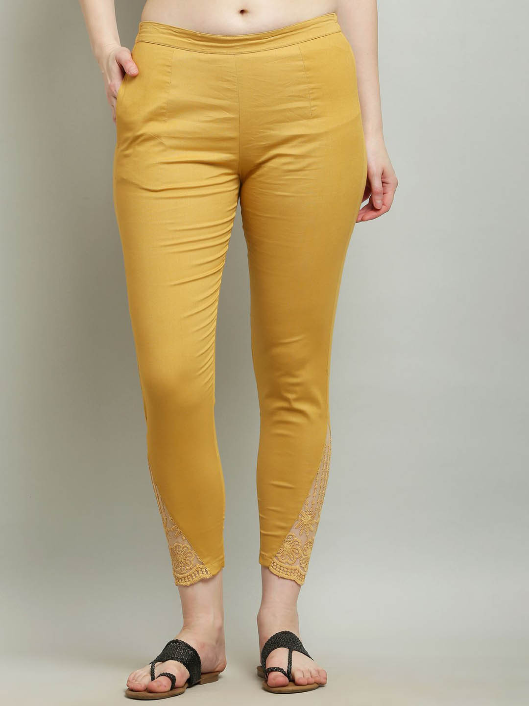 

Sellingsea Women Skinny Fit Regular Trousers, Beige
